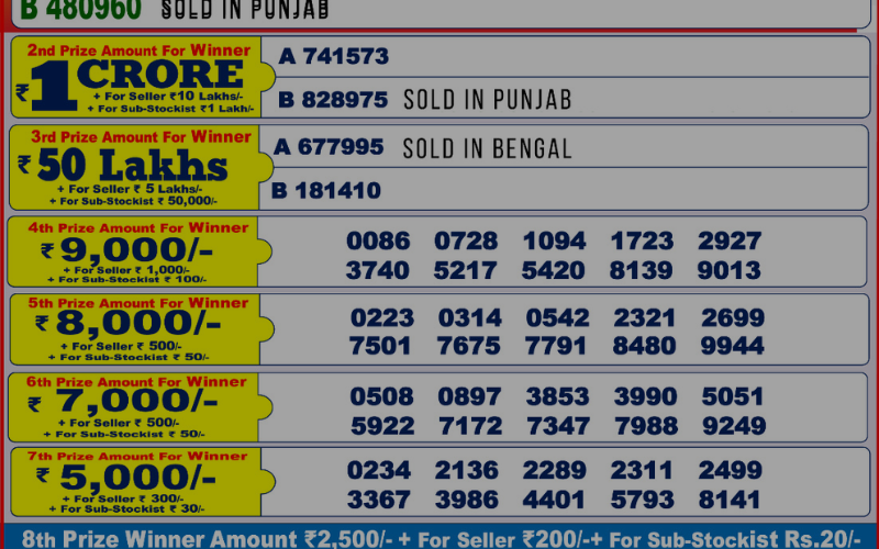 LOTTERY TICKET RESULT